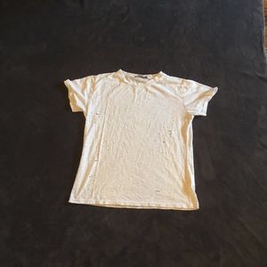 brandy Melville white ripped tee